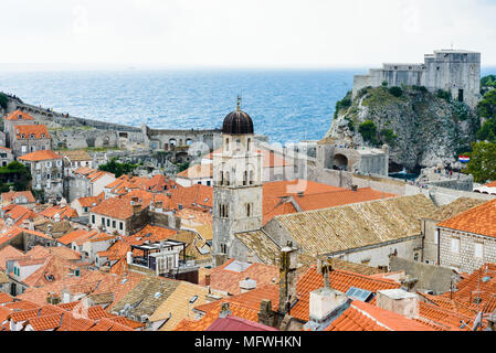 Architecture of the Old town of Dubrovnik, Croatia. View from the walls Stock Photo