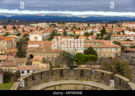 View of Carcassonne from the fortress - Languedoc, France Stock Photo