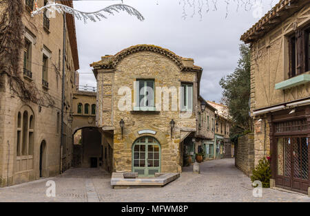 Inside Carcassonne fortified city - France Stock Photo