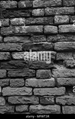 Black and white image of wall damaged by  sea salt erosion, Venice, Italy. Stock Photo