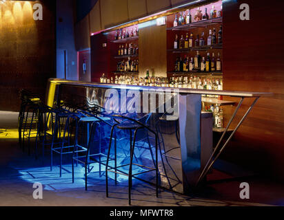 Bar counter with ambient lighting Stock Photo