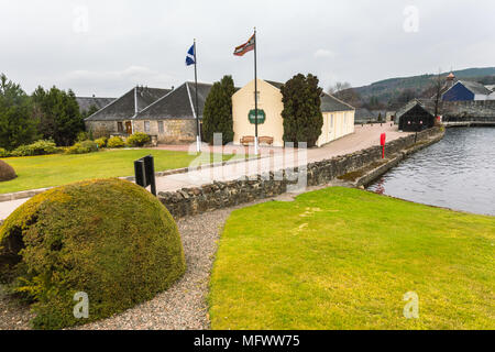 View of the grounds at the Glenfiddich whisky distillery, Scotland UK Stock Photo
