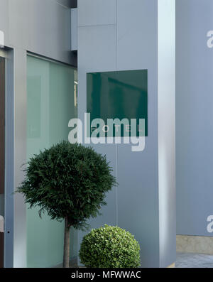 View of a hotel nameplate on a wall Stock Photo