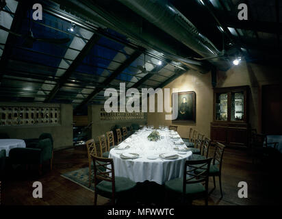 View of an eclectic dining area in a hotel Stock Photo
