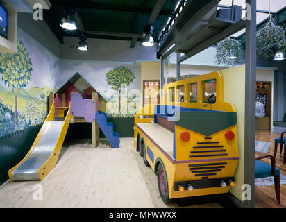 View of an eclectic playroom inside a shop Stock Photo