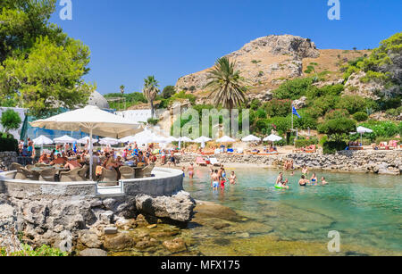 Beach within the thermal springs Kallithea (Terme Kalithea). Rhodes Island. Greece Stock Photo