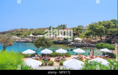 Beach within the thermal springs Kallithea (Terme Kalithea). Rhodes Island. Greece Stock Photo