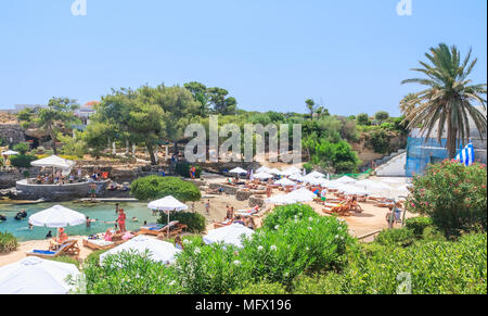 Beach within the thermal springs Kallithea (Terme Kalithea). Rhodes Island. Greece Stock Photo