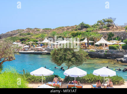 Beach within the thermal springs Kallithea (Terme Kalithea). Rhodes Island. Greece Stock Photo