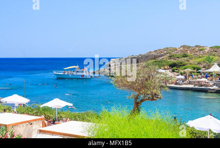 Beach within the thermal springs Kallithea (Terme Kalithea). Rhodes Island. Greece Stock Photo