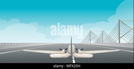 A Plane Taking Off  Runway illustration Stock Vector