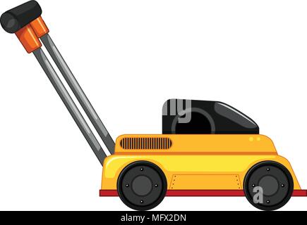 Lawn Mower on White Background illustration Stock Vector