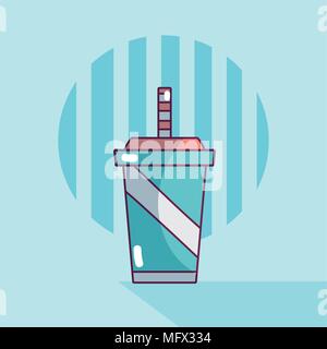 Soda on plastic cup Stock Vector
