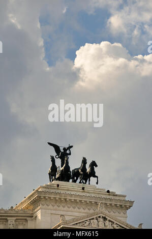 Goddess Victoria riding a quadriga. Monument to Vittorio Emanuele II ...
