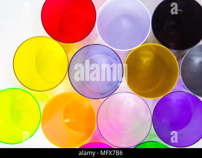 color cup plastic top down Stock Photo