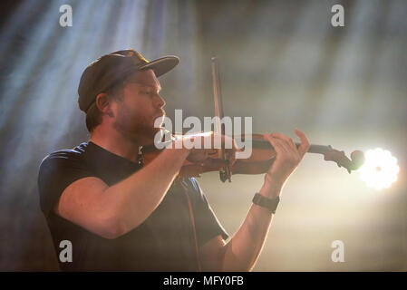 Edinburgh, UK. 26th April 2018. Edinburgh band Broken Records play a hometown show at Summerhall to celebrate the release of their fourth studio album entitled ‘What We Might Know’ which was released on 30 March 2018. Credit: Andy Catlin/Alamy Live News Stock Photo