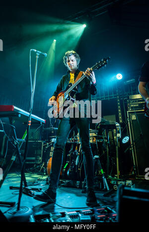 Edinburgh, UK. 26th April 2018. The Little Kicks play at Summerhall, Edinburgh as part of a short tour with Scottish band Broken Records. Credit: Andy Catlin/Alamy Live News Stock Photo