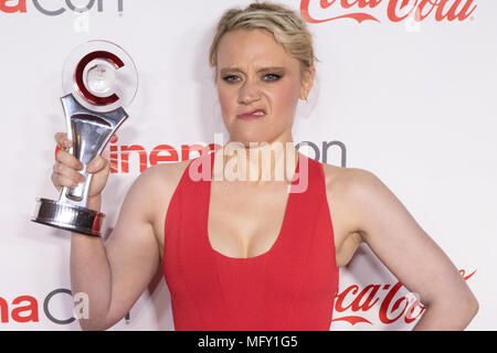 Kate McKinnon walks the red carpet before receiving the Comedy Star of the Year Award on the last night of CinemaCon 2018 inside Caesars Palace in Las Vegas, NV. Stock Photo