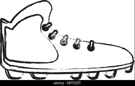 sketch of american football cleats icon over white background, vector illustration Stock Vector