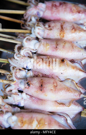 Barbecued seafood in Kep market, Cambodia Stock Photo