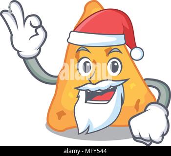 Santa nachos mascot cartoon style vector illustration Stock Vector