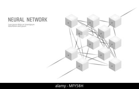 Neural net. Neuron network. Deep learning. Cognitive technology concept ...