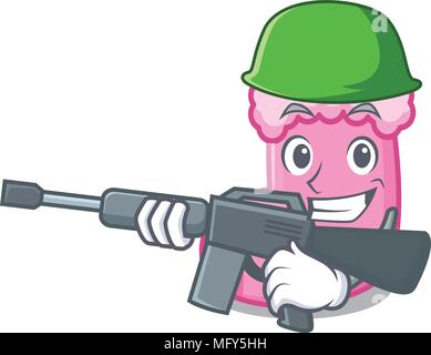 Army sock character cartoon style vector illustration Stock Vector