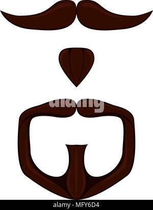 Colorful cartoon goatee set Stock Vector
