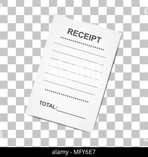 Sales printed receipt.Template for bank, cafe or restaurant paper financial check,  vector illustration Stock Vector