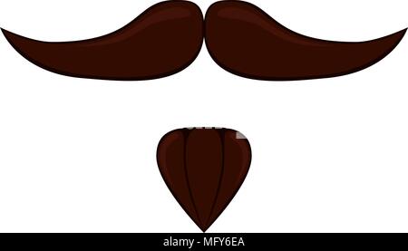 Colorful cartoon moustache beard set Stock Vector