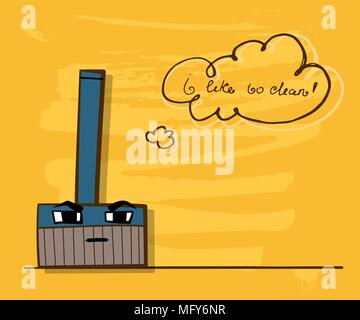 Cartoon cleaning broom Stock Vector