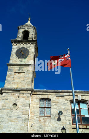 The Clocktower at the Royal Naval Dockyards, Bermuda. Stock Photo