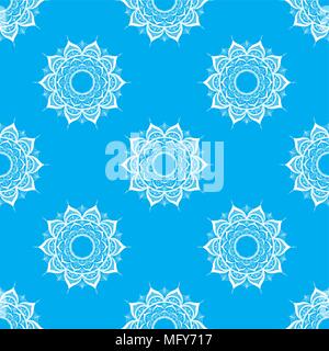 Hand drawn seamless pattern with mandalas, vector illustration Stock Vector