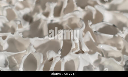 White paint splatter background; macro texture Stock Photo