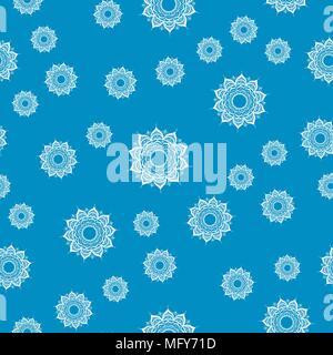 Hand drawn seamless pattern with mandalas, vector illustration Stock ...
