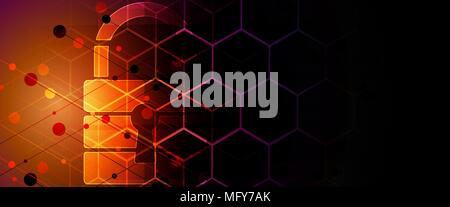 Technology security concept. Modern safety digital background. Protection system Stock Vector