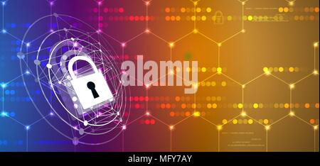 Technology security concept. Modern safety digital background. Protection system Stock Vector