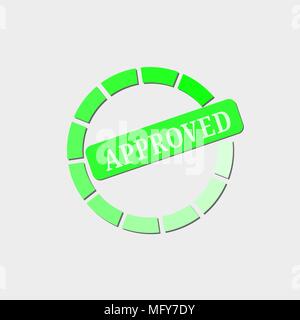 Approved stamp, green isolated on white background, vector illustration. eps10 Stock Vector
