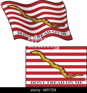 Dont Tread On Me Flag, Waving and Flat, Vector Graphic Illustration Stock Vector