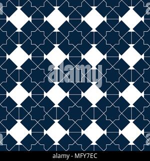 Islamic seamless vector pattern. White Geometric ornaments based on traditional arabic art. Oriental muslim mosaic. Turkish, Arabian, Moroccan design  Stock Vector