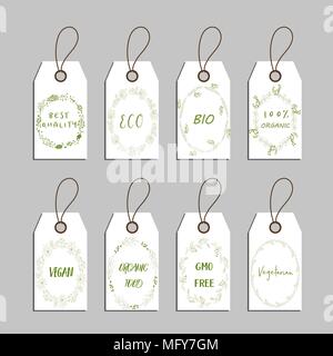 Elements collection for food market labels. Stock Vector