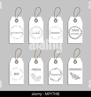 Elements collection for food market labels. Stock Vector