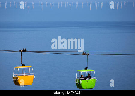 A view of the Llandudno cable car over the Great Orme in Llandudno, Wales Stock Photo