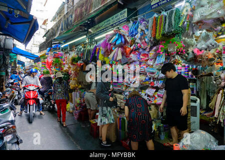 Duong Tong Duy Tan street in the Soai Kinh Lam Fabric Market, Chinatown,  Ho Chi Minh City; Saigon; Vietnam Stock Photo