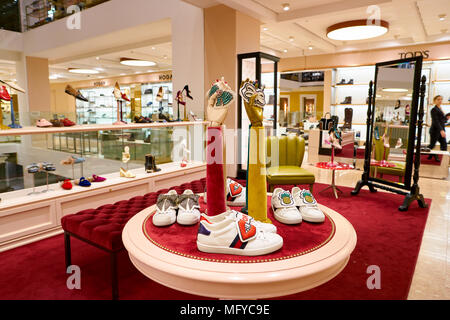 ROME, ITALY CIRCA NOVEMBER, 2017: Gucci shoes on display at a second flagship store of Rinascente in Rome Photo -