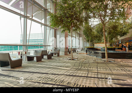 SINGAPORE - CIRCA NOVEMBER, 2015: inside Singapore Changi Airport. Stock Photo