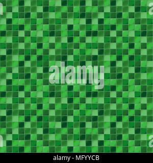 Mosaic tiles for bathroom and spa. Seamless background. Tile texture. Green tile illustration. Stock Photo
