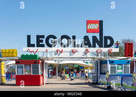 Entrance gate to Legoland Windsor Resort, Windsor, Berkshire, England, United Kingdom Stock Photo