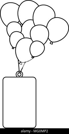 commercial tag hanging with balloons air vector illustration design Stock Vector