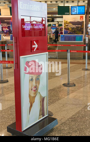 emirates airlines airport check counter dubai malpensa milan alamy circa italy november